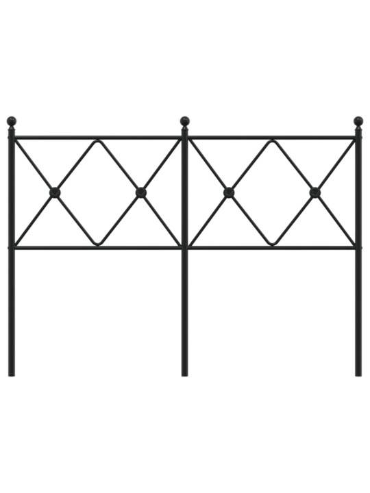 Kovové čelo postele černé 120 cm