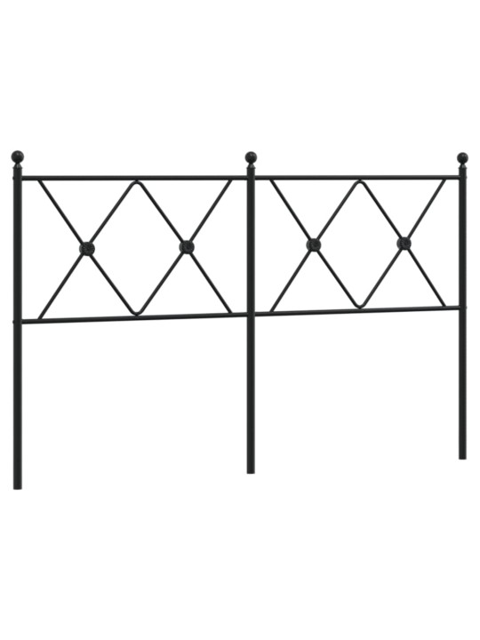 Kovové čelo postele černé 140 cm