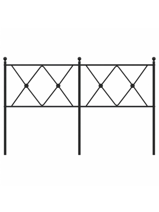 Kovové čelo postele černé 140 cm