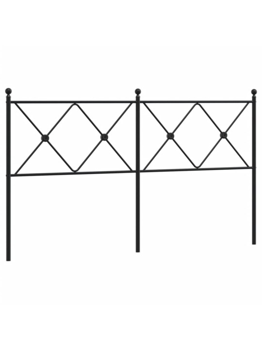 Kovové čelo postele černé 160 cm