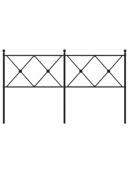 Kovové čelo postele černé 160 cm