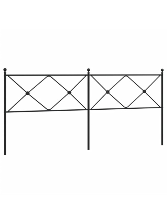 Kovové čelo postele černé 200 cm