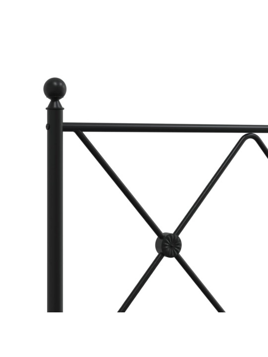 Kovové čelo postele černé 200 cm