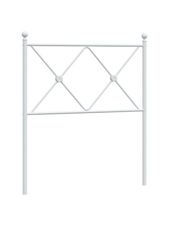 Kovové čelo postele bílé 75 cm