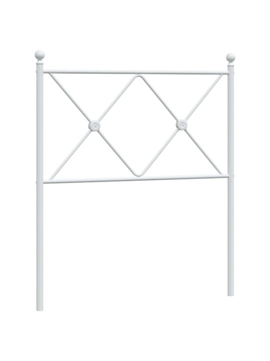 Kovové čelo postele bílé 80 cm