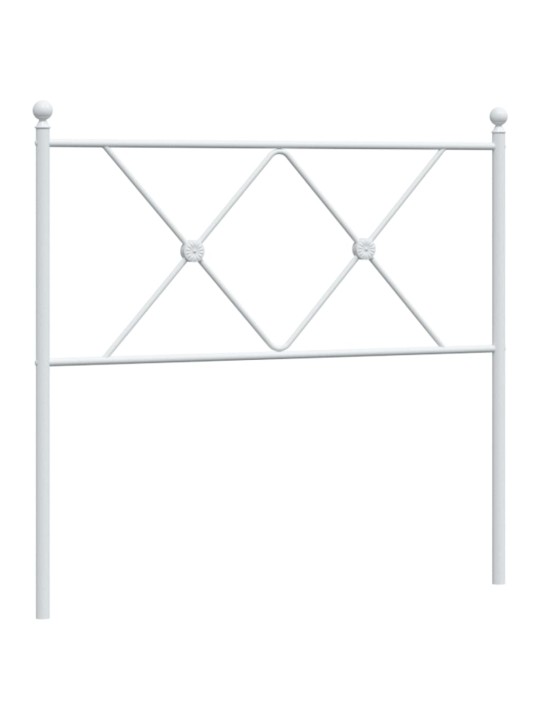 Kovové čelo postele bílé 90 cm