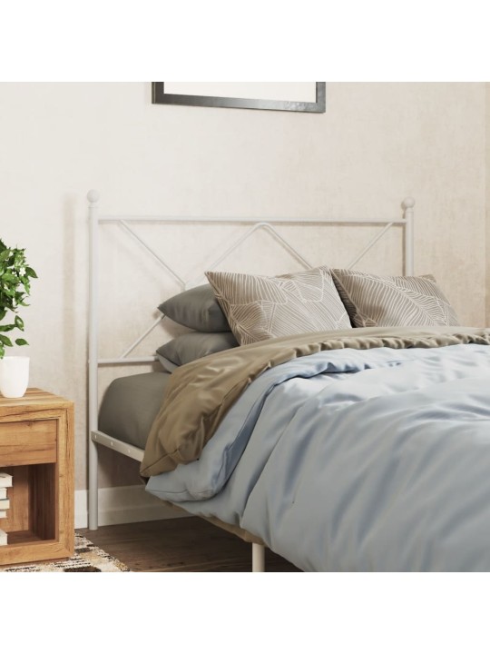 Kovové čelo postele bílé 107 cm