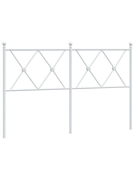 Kovové čelo postele bílé 137 cm