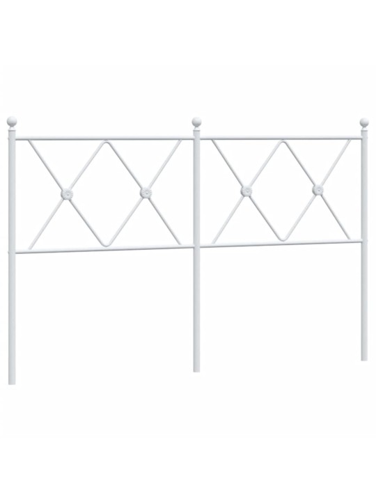 Kovové čelo postele bílé 140 cm