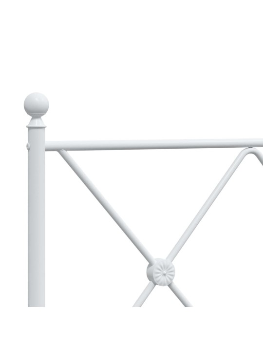 Kovové čelo postele bílé 140 cm