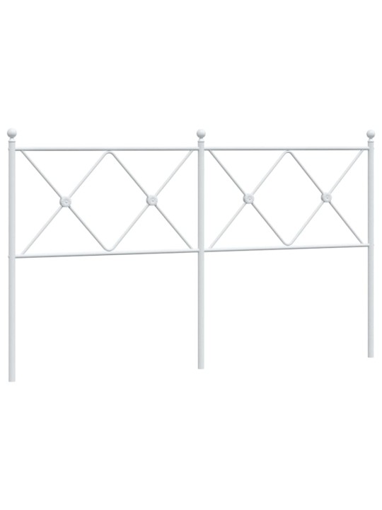 Kovové čelo postele bílé 150 cm