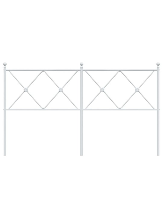 Kovové čelo postele bílé 150 cm