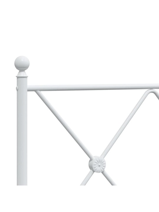 Kovové čelo postele bílé 150 cm