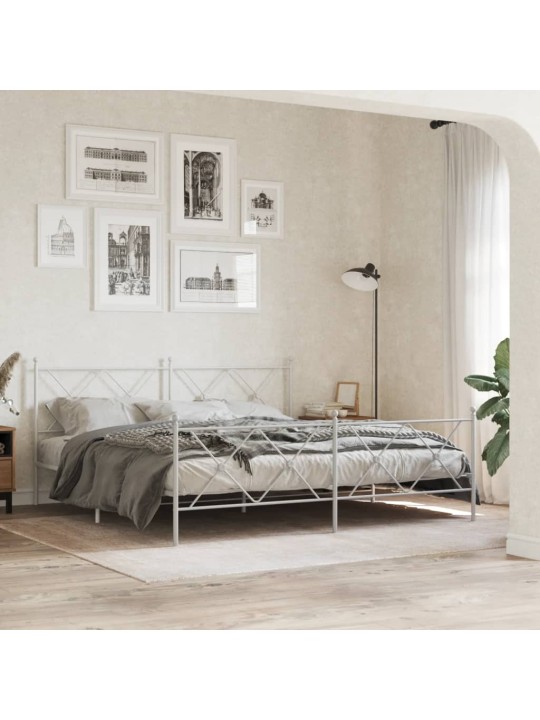 Kovové čelo postele bílé 180 cm