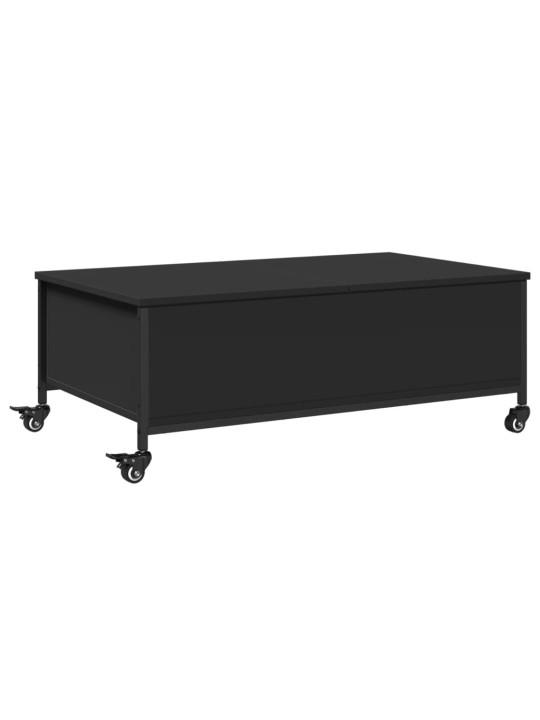 Konferenční stolek na kolečkách černý 91 x 55 x 34 cm kompozit
