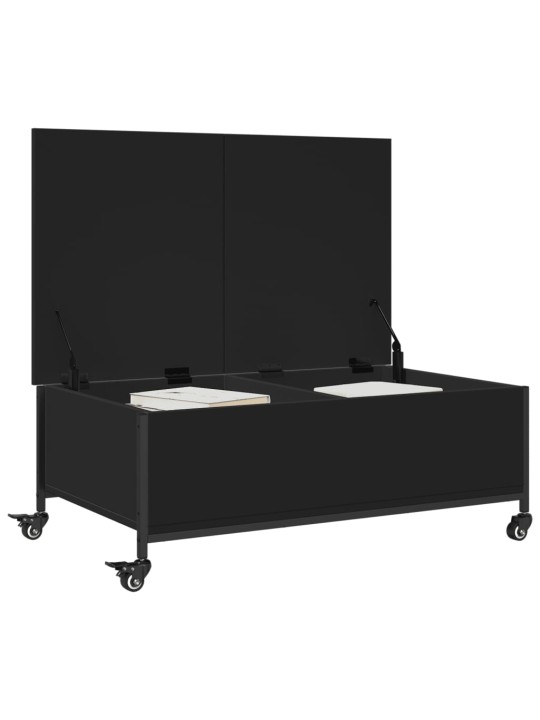 Konferenční stolek na kolečkách černý 91 x 55 x 34 cm kompozit