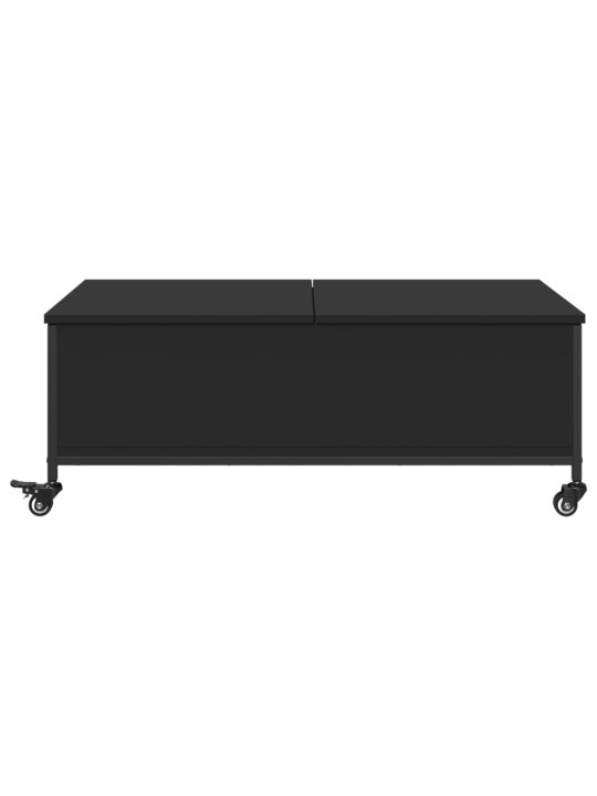 Konferenční stolek na kolečkách černý 91 x 55 x 34 cm kompozit