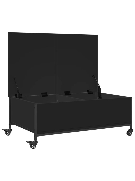 Konferenční stolek na kolečkách černý 91 x 55 x 34 cm kompozit