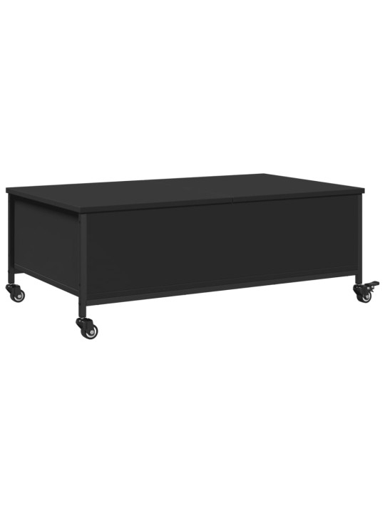 Konferenční stolek na kolečkách černý 91 x 55 x 34 cm kompozit
