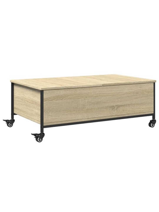 Konferenční stolek na kolečkách dub sonoma 91x55x34 cm kompozit