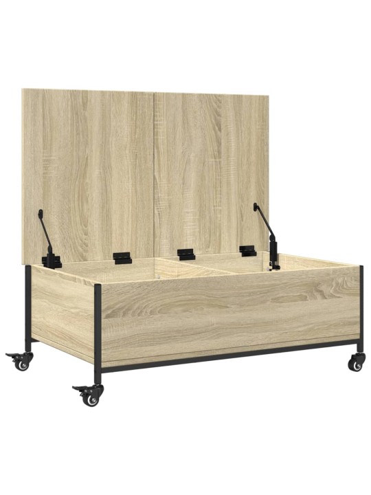 Konferenční stolek na kolečkách dub sonoma 91x55x34 cm kompozit