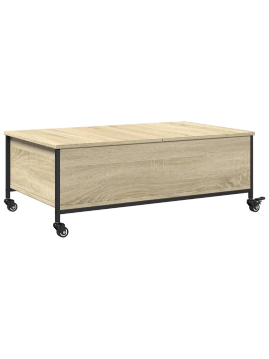 Konferenční stolek na kolečkách dub sonoma 91x55x34 cm kompozit