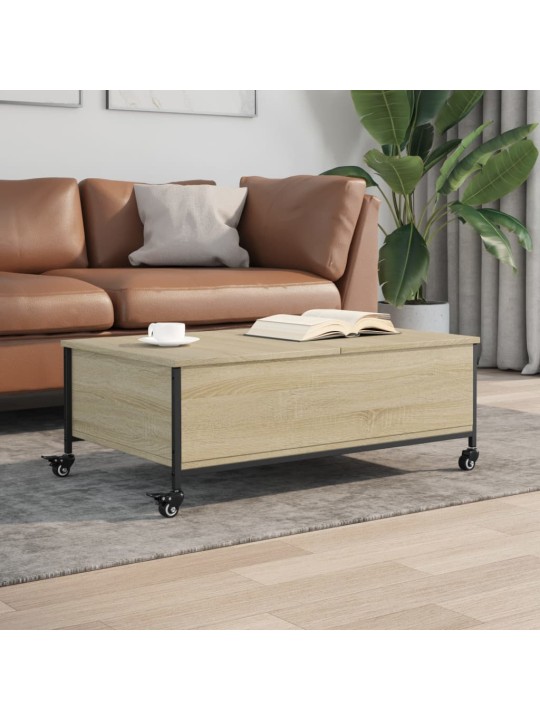 Konferenční stolek na kolečkách dub sonoma 91x55x34 cm kompozit