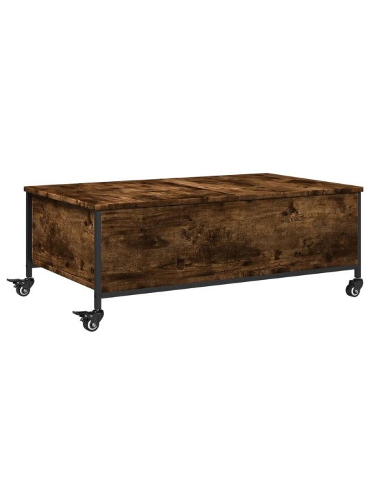 Konferenční stolek na kolečkách kouřový dub 91x55x34cm kompozit
