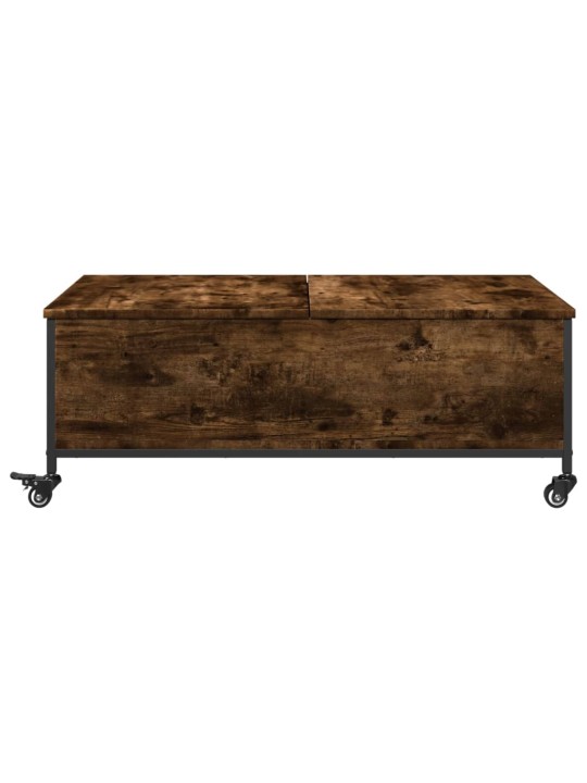 Konferenční stolek na kolečkách kouřový dub 91x55x34cm kompozit