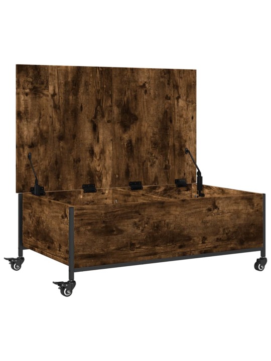 Konferenční stolek na kolečkách kouřový dub 91x55x34cm kompozit