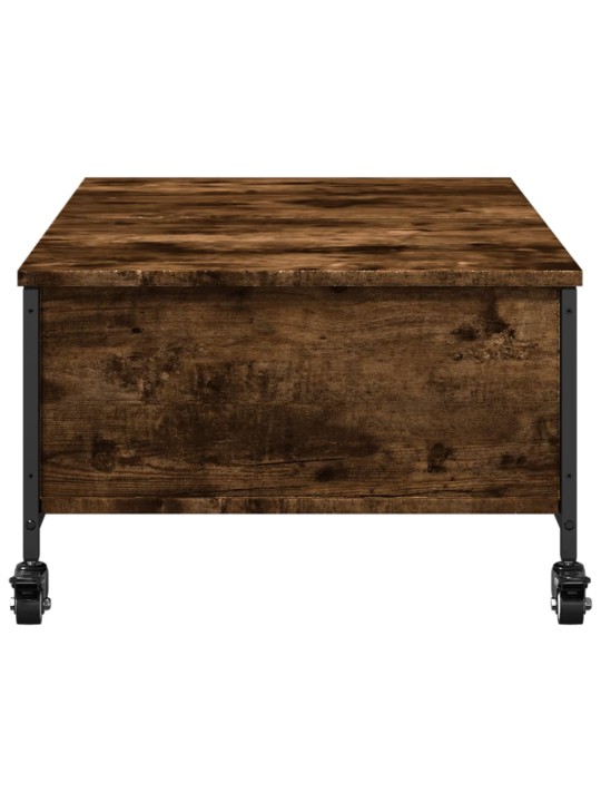 Konferenční stolek na kolečkách kouřový dub 91x55x34cm kompozit