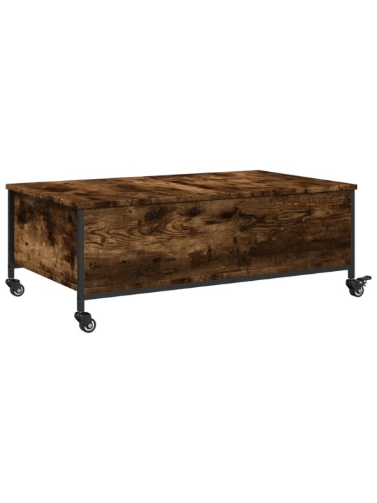 Konferenční stolek na kolečkách kouřový dub 91x55x34cm kompozit