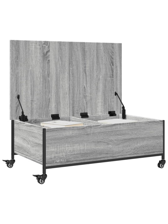 Konferenční stolek na kolečkách šedý sonoma 91x55x34cm kompozit