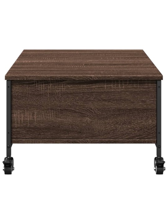 Konferenční stolek na kolečkách hnědý dub 91x55x34 cm kompozit