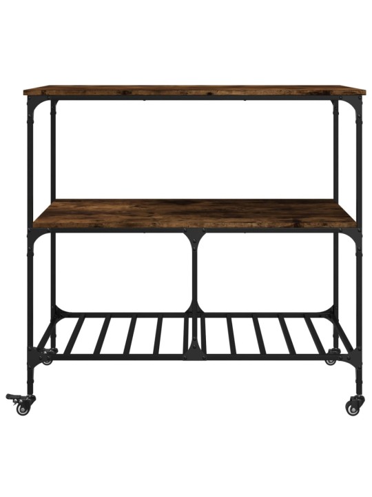 Kuchyňský vozík kouřový dub 100x50x95 cm kompozitní dřevo