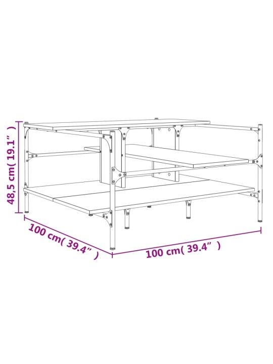 Konferenční stolek dub sonoma 100x100x48,5 cm kompozitní dřevo