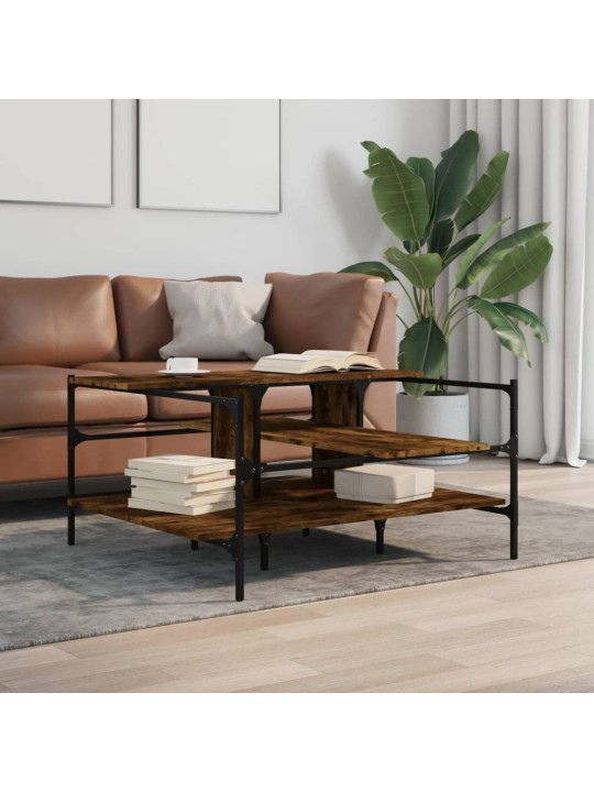 Konferenční stolek kouřový dub 100x100x48,5 cm kompozitní dřevo