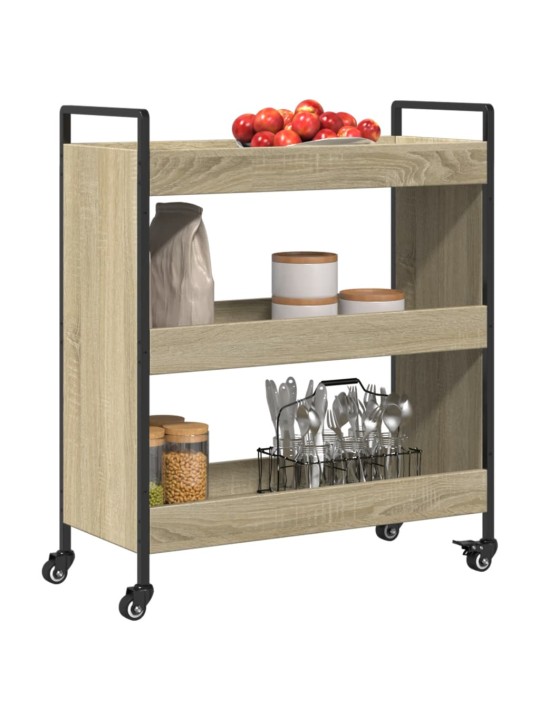 Kuchyňský vozík dub sonoma 70 x 30 x 82 cm kompozitní dřevo