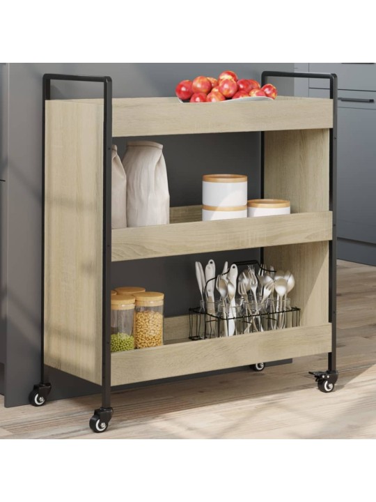 Kuchyňský vozík dub sonoma 70 x 30 x 82 cm kompozitní dřevo