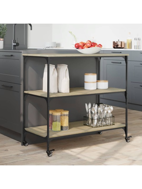 Kuchyňský vozík dub sonoma 102 x 50 x 95 cm kompozitní dřevo