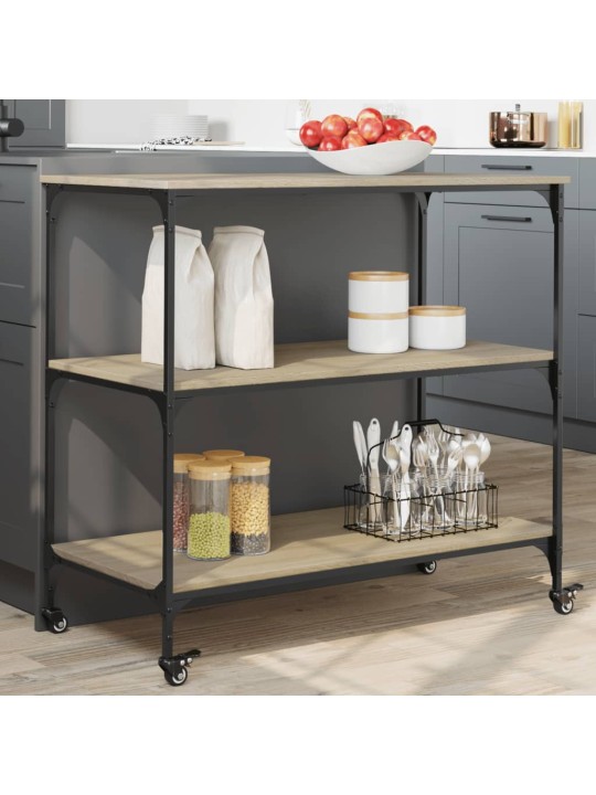 Kuchyňský vozík dub sonoma 102 x 50 x 95 cm kompozitní dřevo