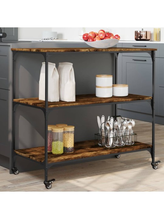 Kuchyňský vozík kouřový dub 102 x 50 x 95 cm kompozitní dřevo