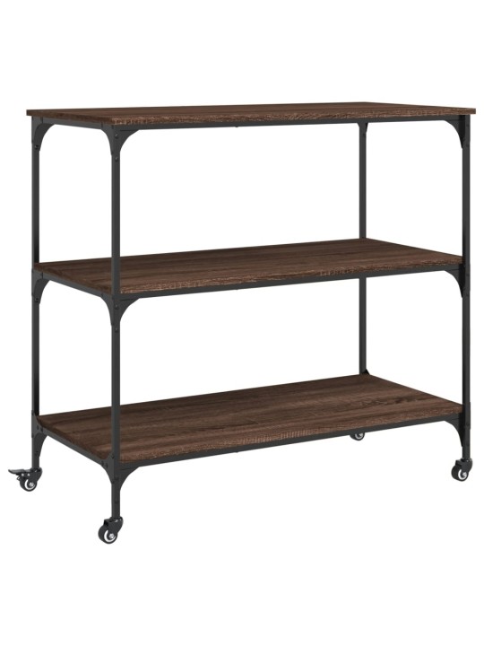 Kuchyňský vozík hnědý dub 102 x 50 x 95 cm kompozitní dřevo