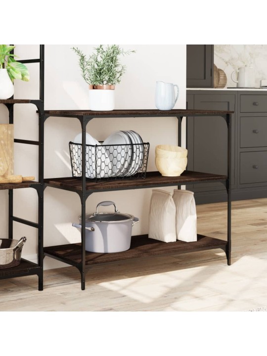 Kuchyňský vozík hnědý dub 102 x 50 x 95 cm kompozitní dřevo