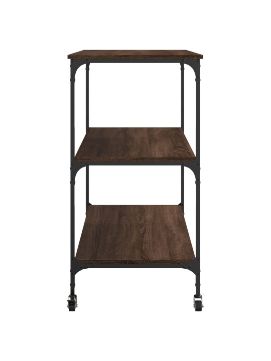 Kuchyňský vozík hnědý dub 102 x 50 x 95 cm kompozitní dřevo