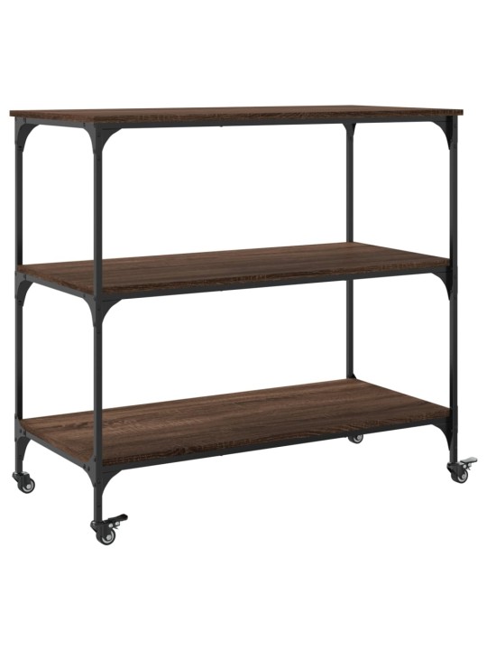 Kuchyňský vozík hnědý dub 102 x 50 x 95 cm kompozitní dřevo