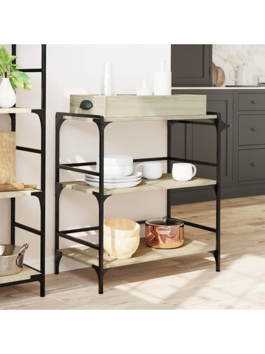 Kuchyňský vozík dub sonoma 81,5 x 41 x 92,5 cm kompozitní dřevo