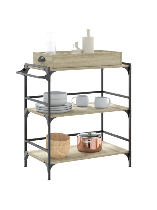 Kuchyňský vozík dub sonoma 81,5 x 41 x 92,5 cm kompozitní dřevo