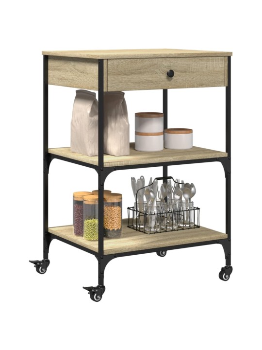 Kuchyňský vozík dub sonoma 60 x 48 x 89,5 cm kompozitní dřevo
