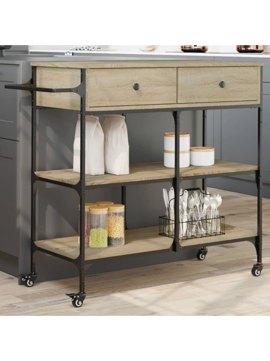 Kuchyňský vozík dub sonoma 105 x 42 x 95 cm kompozitní dřevo